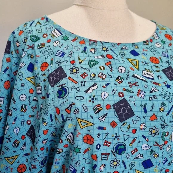 Lorraine LPD Multicolour Teacher Print Shift Dress with Belt Size 14 - Picture 6 of 10